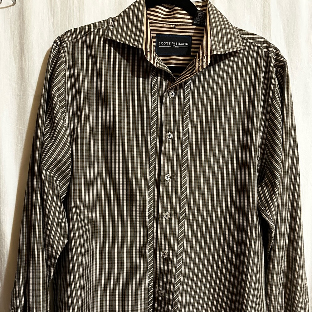 SCOTT WEILAND The Collection Mens L Long Sleeve  Detailed Like New Button Up